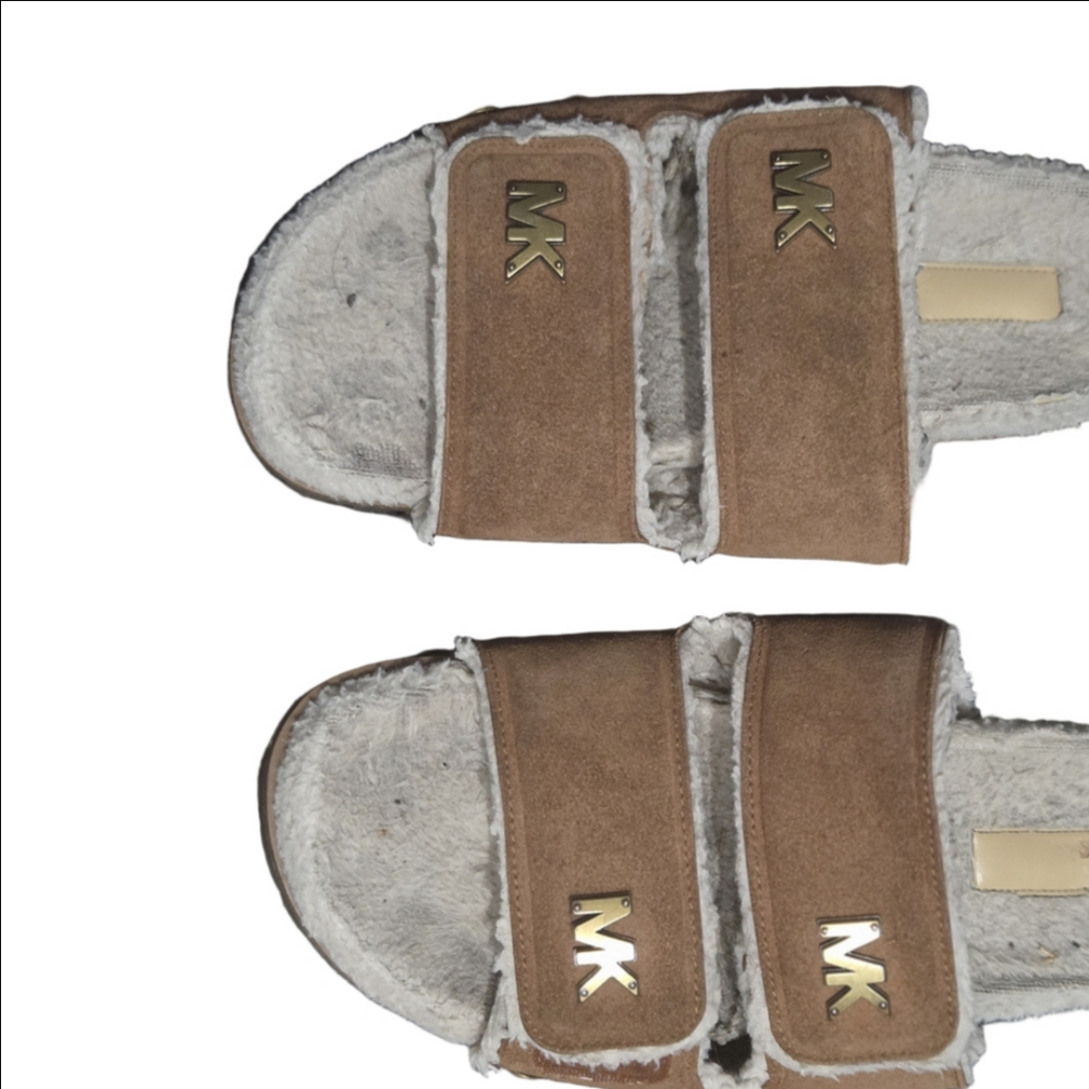 Michael Kors Tan Sandals with Gold Logo